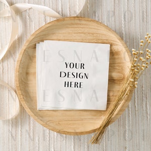 Tovagliolo di carta Mockup Download digitale Matrimonio Compleanno Baby Shower Festa Forniture Neutro Minimalista