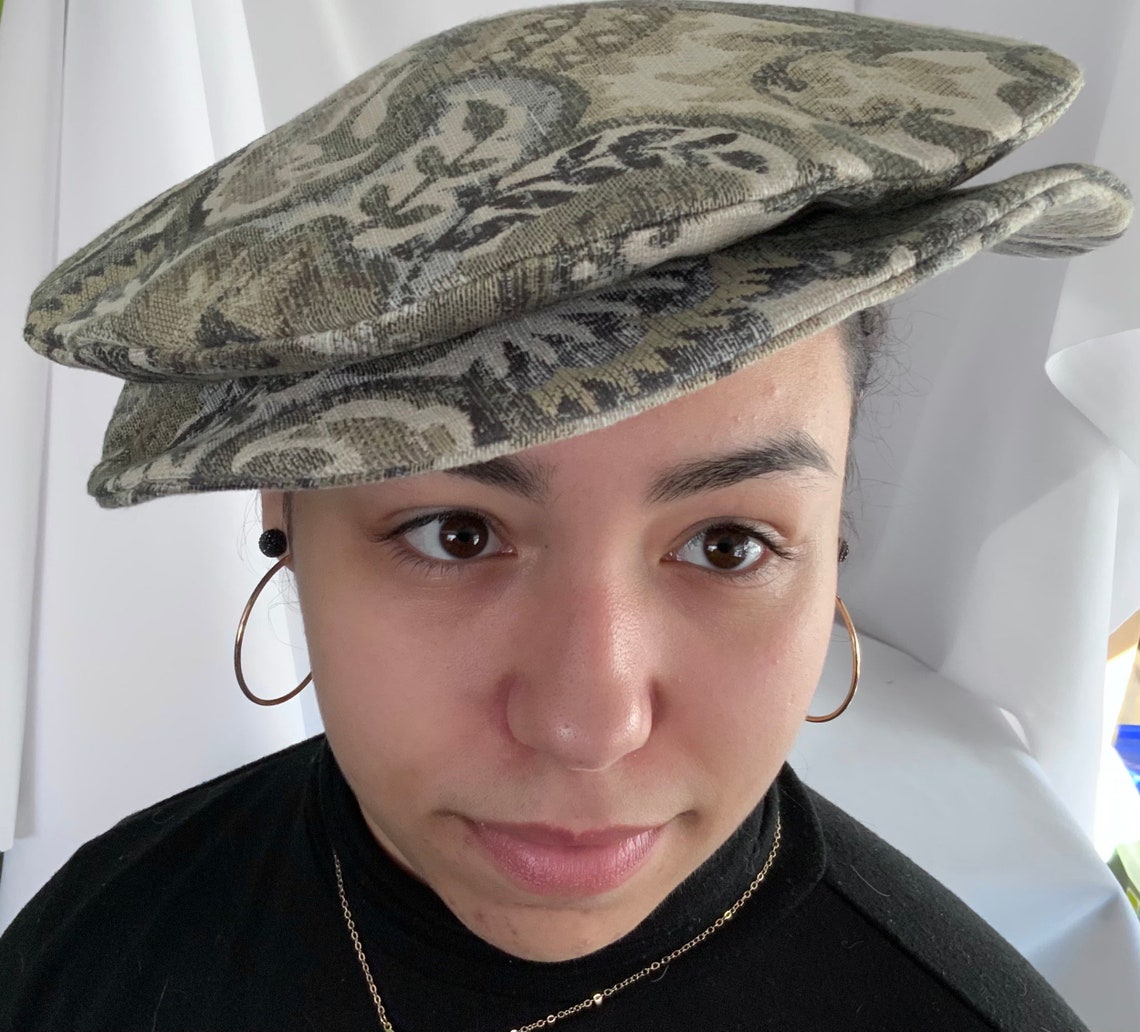 Lino Campesino Renacimiento Tudor Flat Cap MEDIUM | Etsy