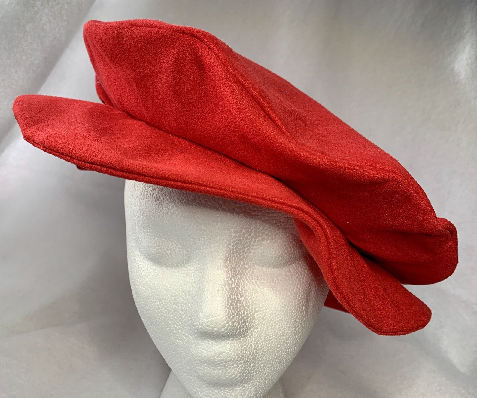 Soft Red Suedecloth Renaissance Hat Tudor Flat Cap | Etsy