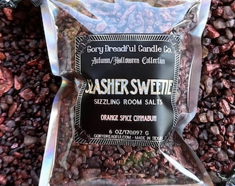 Potpourri di cristalli di sale da camera Slasher Sweetie Sizzling: profumo di arancia, spezie e cannella / Granuli profumati / Fragranza autunnale / Regalo di Halloween