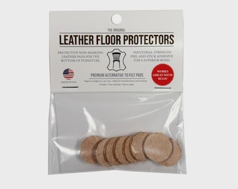 Leather Furniture Floor Protector Pads, Industrial Strength, .75" Round, 8 Pack