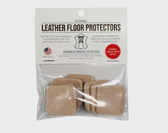 Leren vloerbeschermers, 1,25 inch (vierkant), meubelpootjes, set van 8