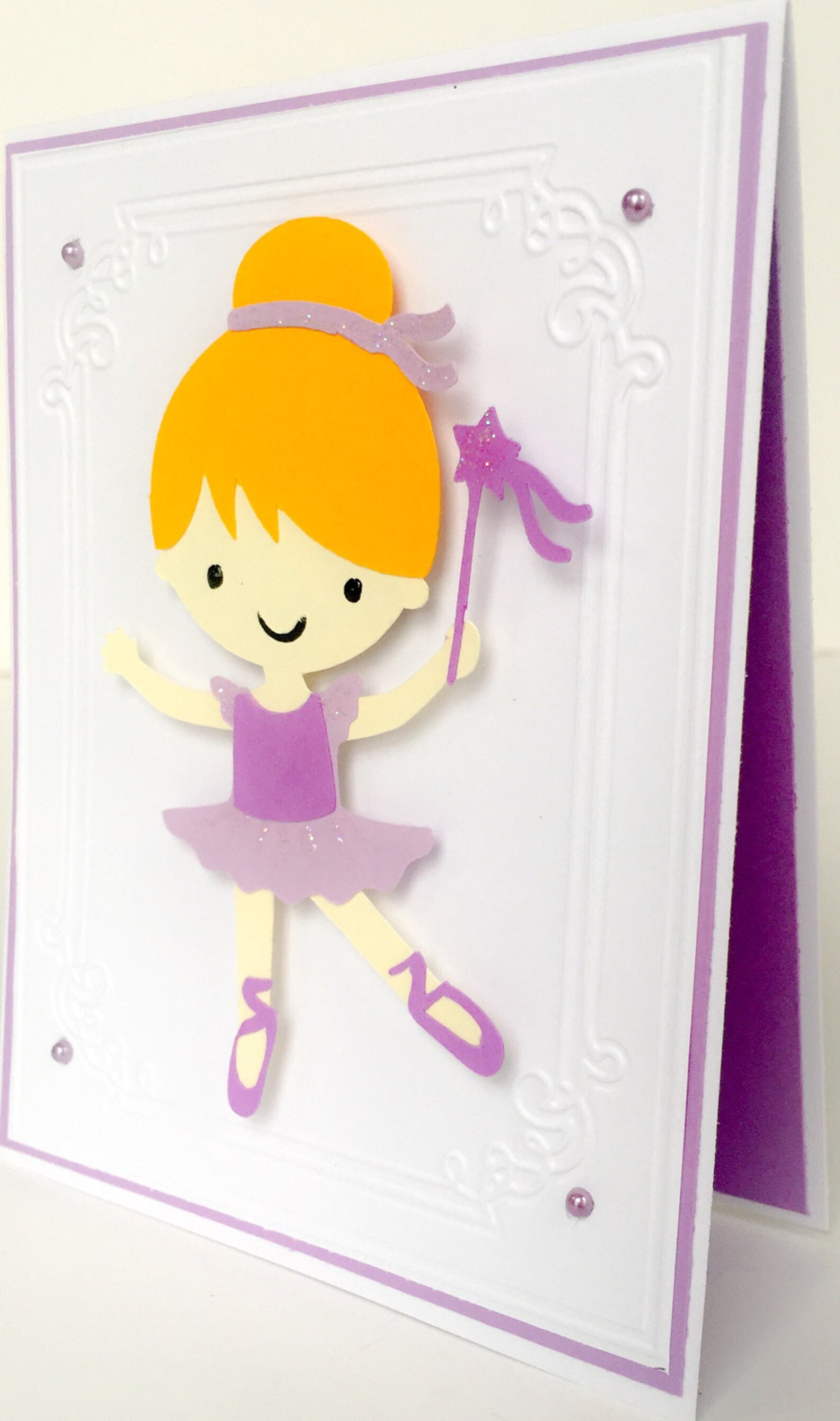 handmade ballet card, custom card, dancer card, recital card, dance card, ballerina card, girls birthday card, dance recital car