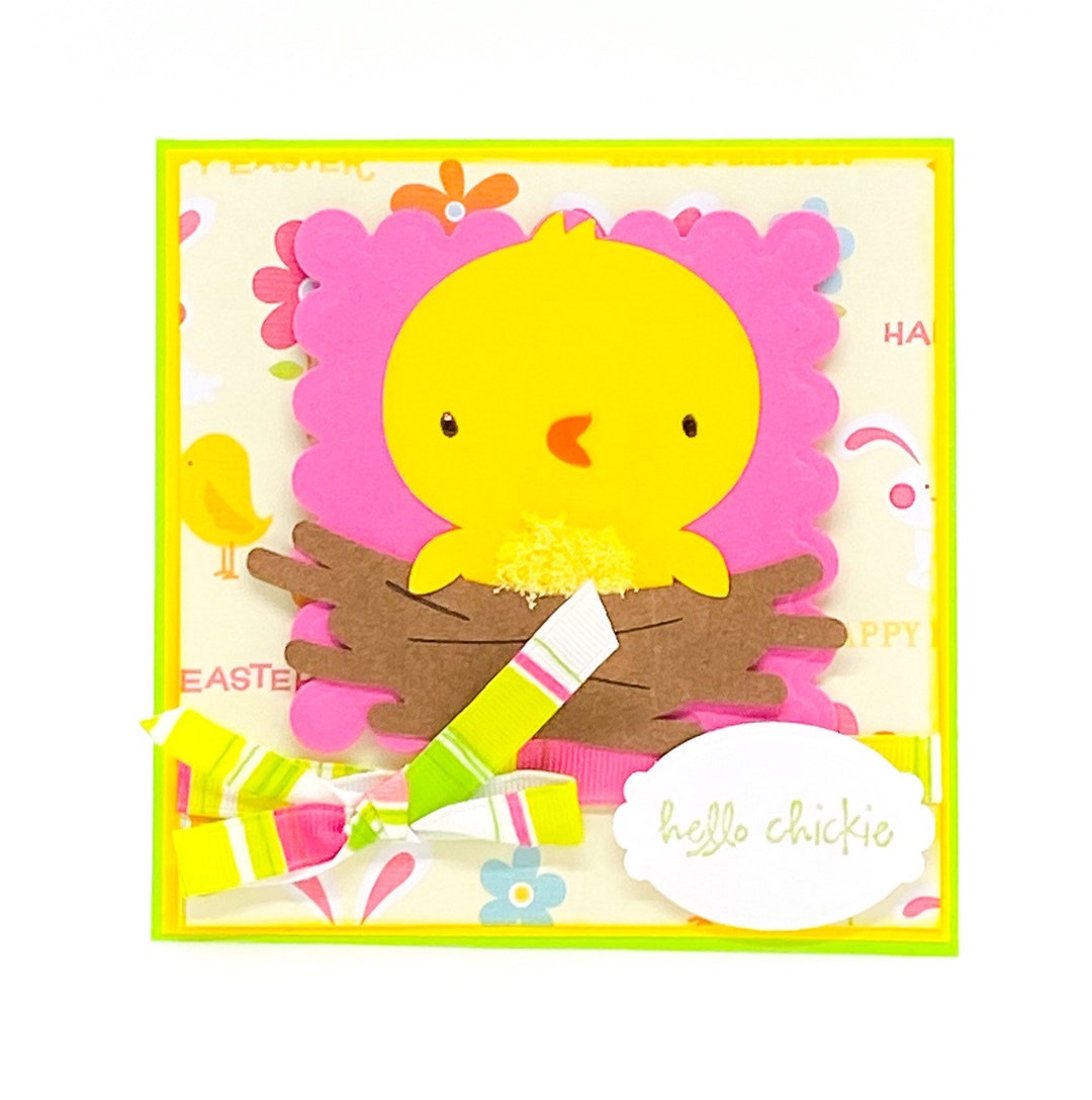 Children's Easter Card, Easter Chick, Handmade Easter Card, Kids Easter — free download