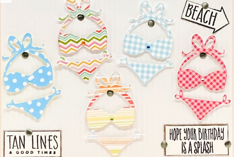 Bikinis Girls Birthday Card Womens Birthday Vintage Style Etsy