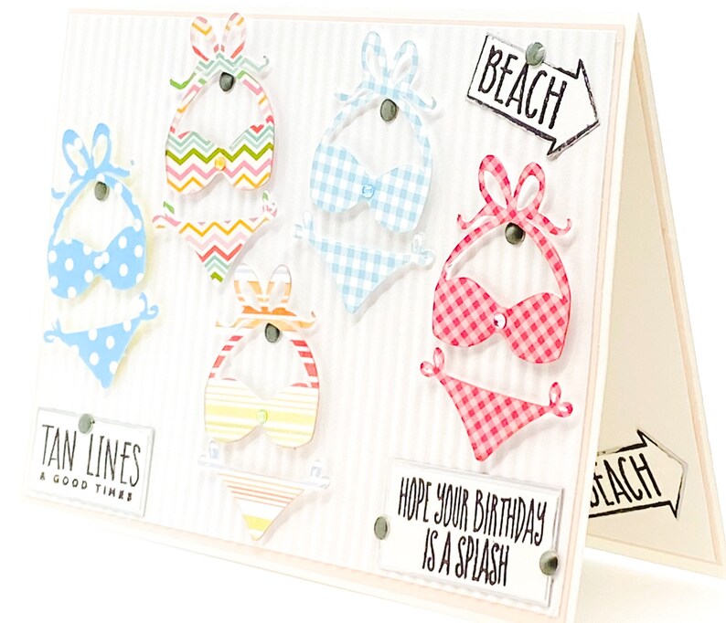 Bikinis Girls Birthday Card Womens Birthday Vintage Style Etsy