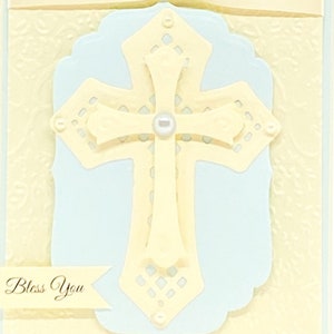 Handmade Baptism Card, Boys Baptism, First Communion Card, Confirmation Card, Christening Card, Boys Religious Card, Crosses, Easter image 3