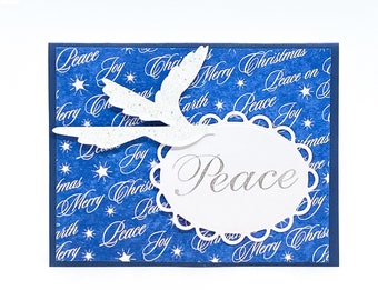 Christmas Card, Handmade Card, Peace Card, Holiday Greeting Card, Christmas Cards, Doves, Holiday Cards, Peace, Joy, Merry Christmas, Dove