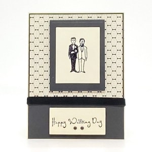 Gay Wedding Card, LGBT Wedding, Mens Wedding Card, Grooms, LGBT, Wedding Card, Masculine Wedding, Two Grooms, Mens Card, Vintage Black tie