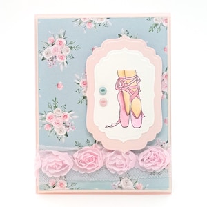 Pointe Shoe Dance Card, Dancer Card, Ballet Card, Dancer Gift, Pointe, Pointe Dancer, Ballet Dancer, Handmade Dance Card, Handmade Card,