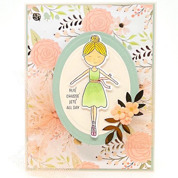 Dance, Princess, Ballerina, Dance Teacher, Ballet,  Dance, Ballet Gift, Ballet Birthday, Dance Recital, Girls Card,  Green Leotard