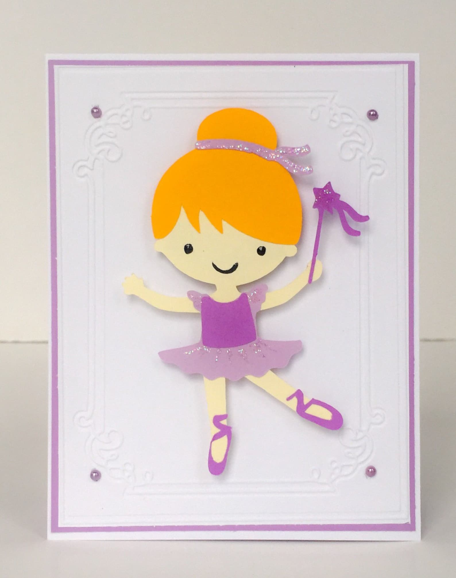 handmade ballet card, custom card, dancer card, recital card, dance card, ballerina card, girls birthday card, dance recital car