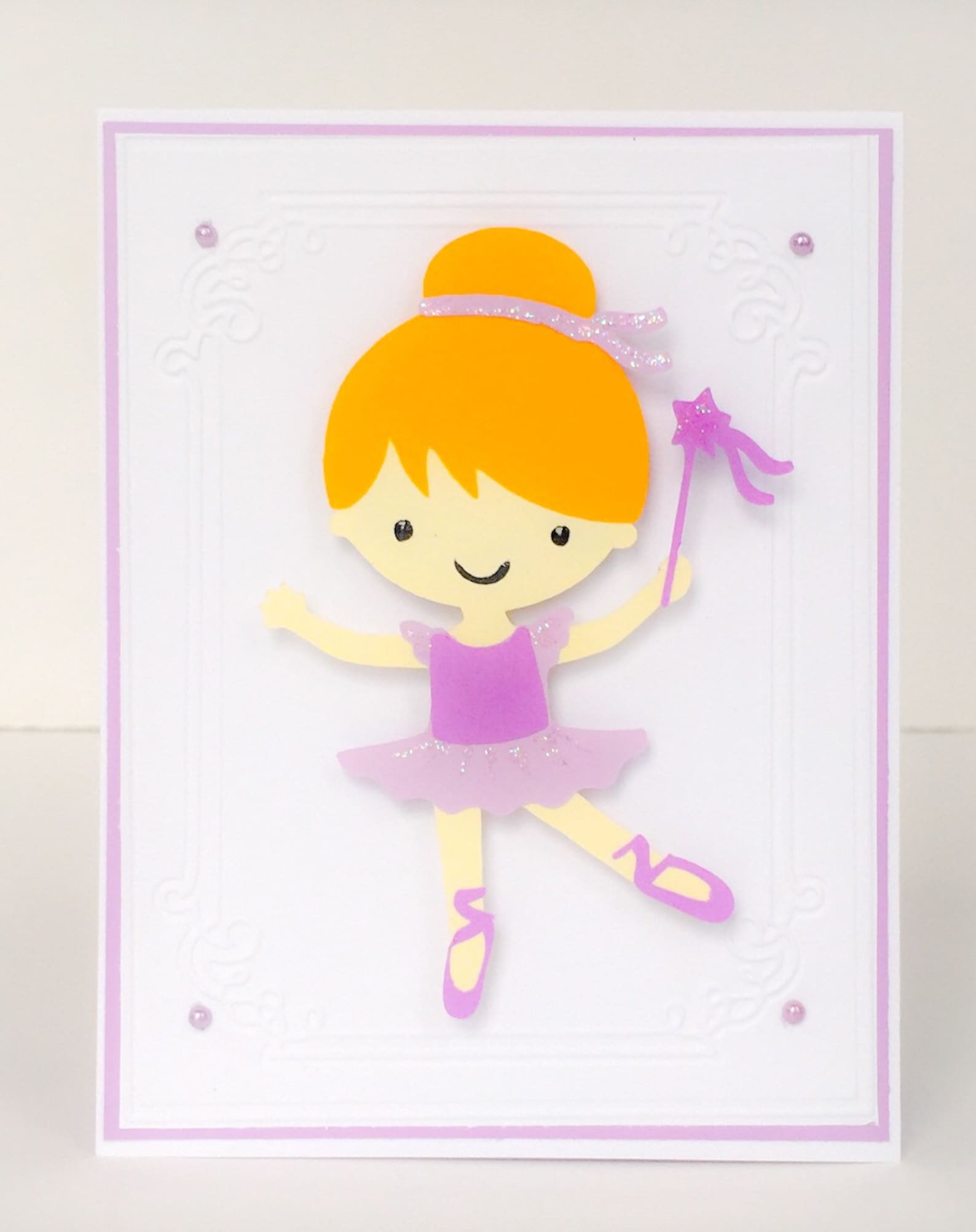 handmade ballet card, custom card, dancer card, recital card, dance card, ballerina card, girls birthday card, dance recital car