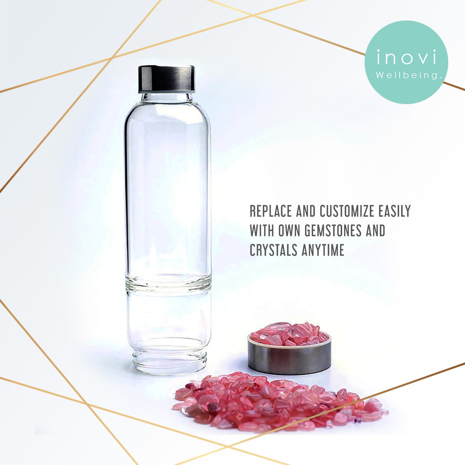 Crystal Infused Water Bottle / Energy Charged / Gemstones / Etsy