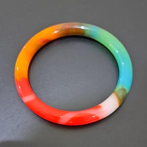 Natural Colorful Jade Crystal Gemstone Round Bangle, Bracelet, Jewelry, Accessories, Gift