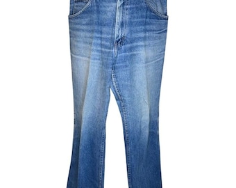 Vintage Roebucks Mens Blue Medium Wash Straight Leg Western Denim Jeans