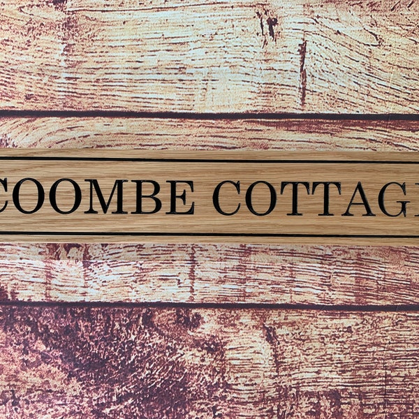 Personalised Carved Solid Oak House Name Sign