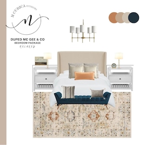 Duped Mc gee & co Bedroom -Pre-designed Room- One Room Design- Virtual interior design services -room by room interior design-e-design