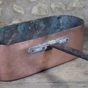 Antique French Copper Braising Pan Daubiere Stew Stock Roasting pot Dovetail