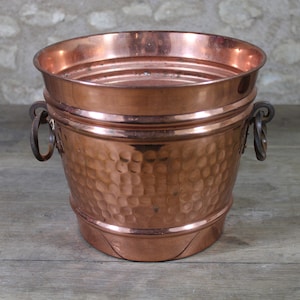 French Vintage Copper Cauldron, Planter, Pot Plant Flower Holder, Jardiniere