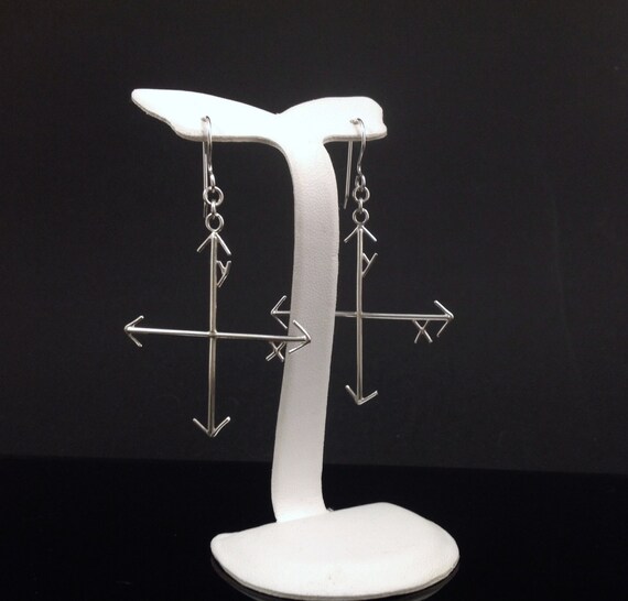 Mad Math Skills Xy Axis Earrings In Solid Argentium Sterling Silver