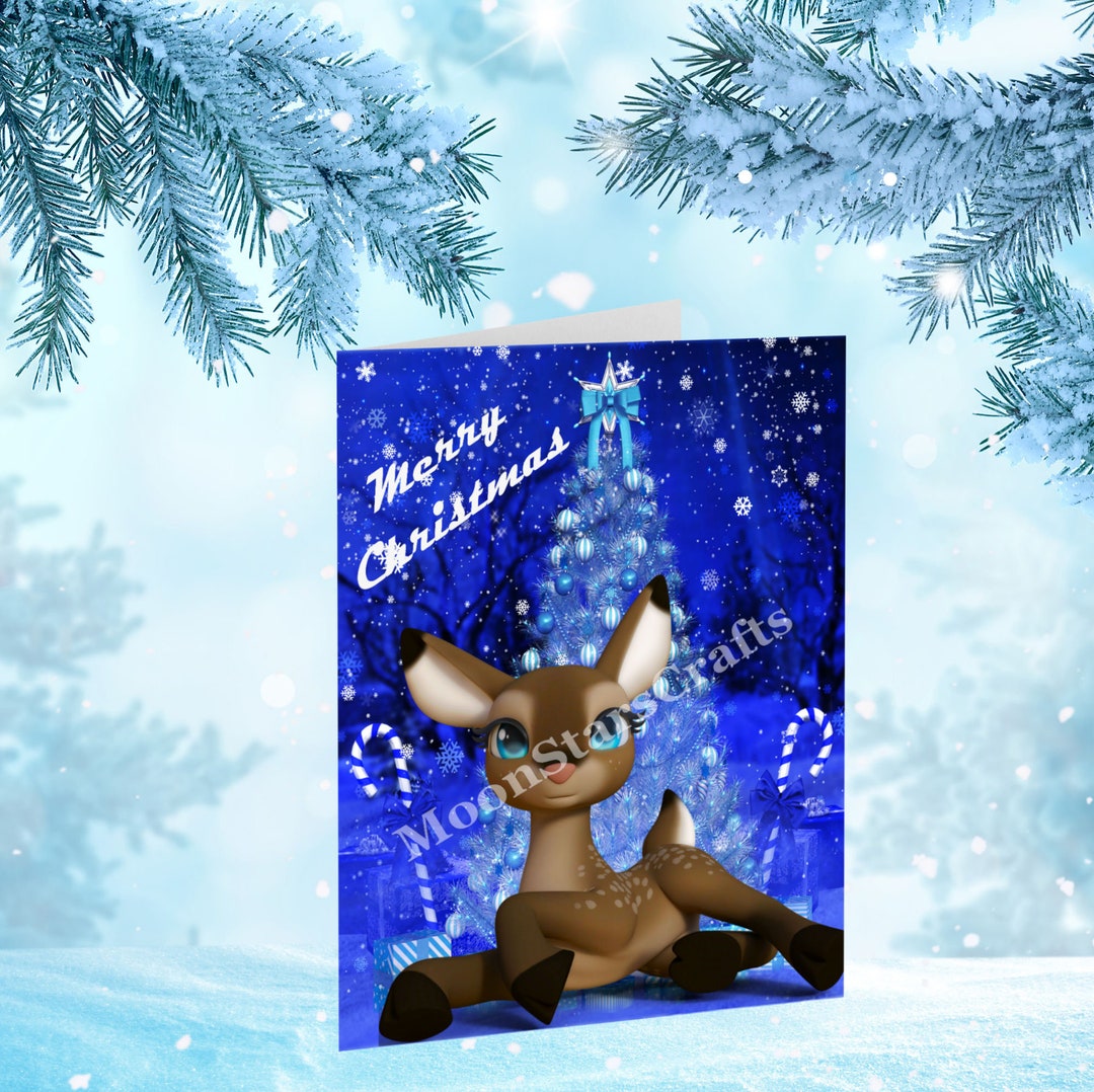 Printable Merry Christmas Card Instant Download Holiday Etsy