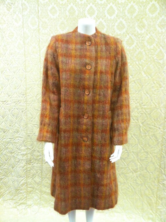 Vintage 1980/'s Paul Levy Designs Blue Mohair /& Wool Long Maxi Coat with Matching Scarf Women/'s Size ML
