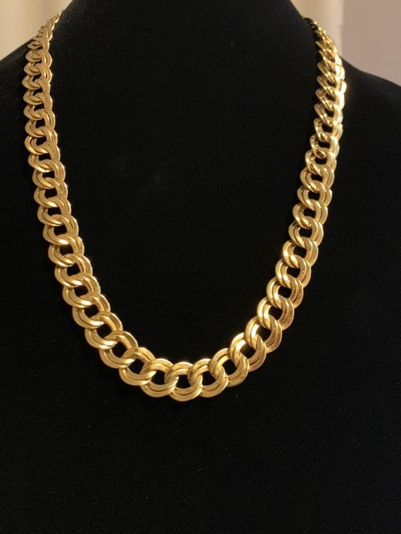 Vintage gold tone double link Monet necklace