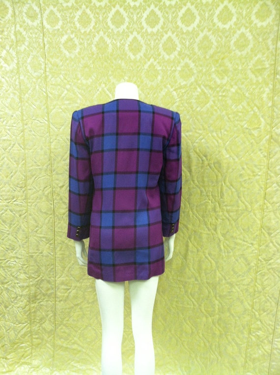 1980's Grid Pattern Retro Sasson Blazer - image 3