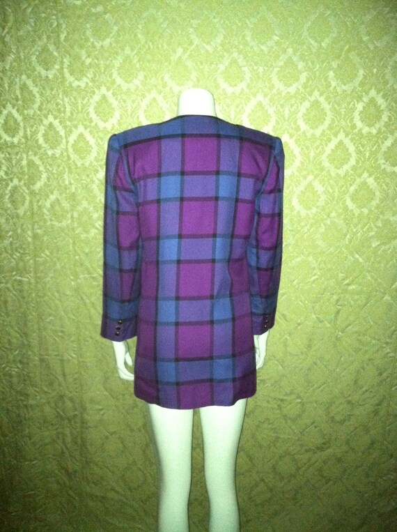 1980's Grid Pattern Retro Sasson Blazer - image 4