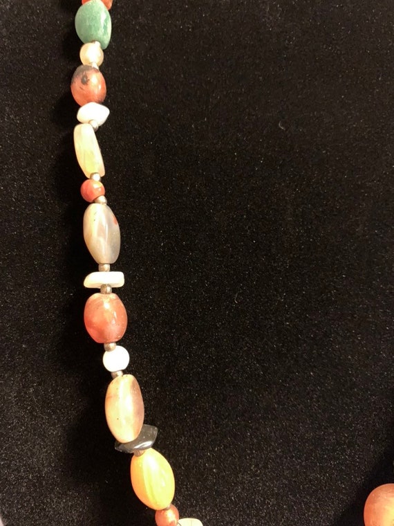 Vintage polished agate necklace - image 5