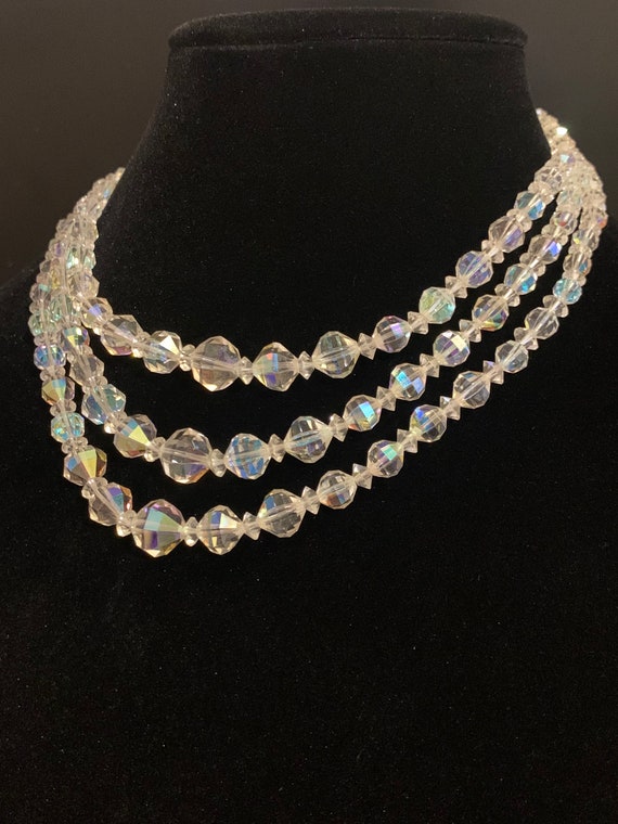 Gorgeous aurora borealis necklace and earring set