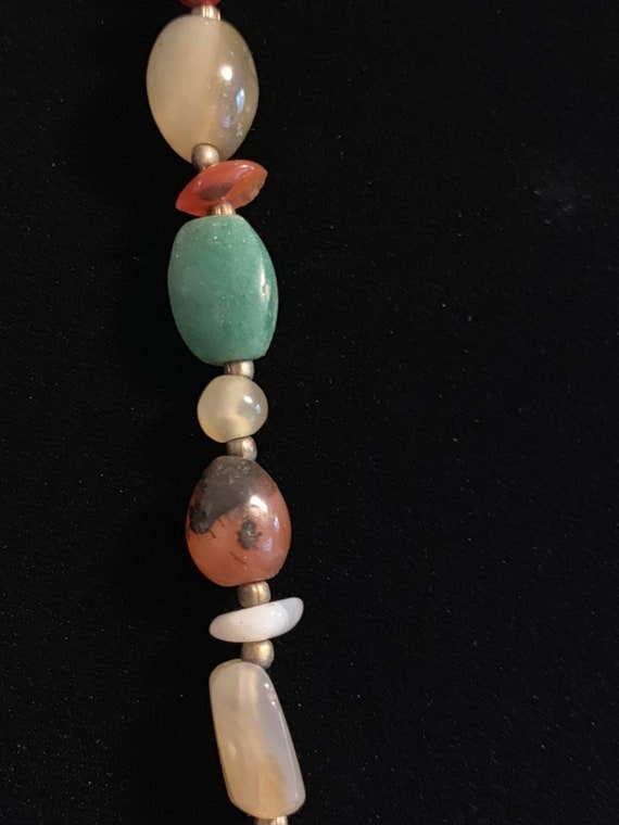 Vintage polished agate necklace - image 2