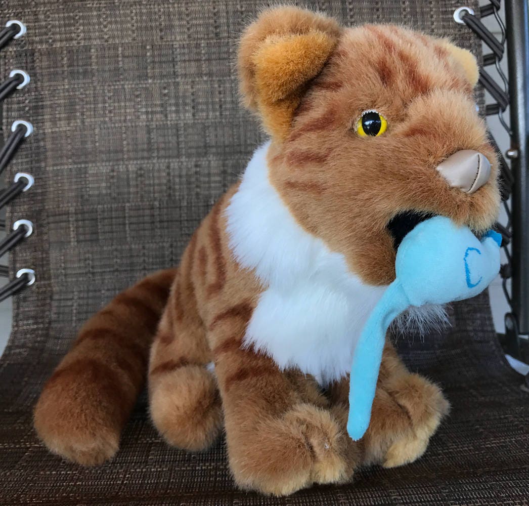 Sitting Cat Kitten Plush Stuffed Animal Toy Magnetic Mouse in | Etsy