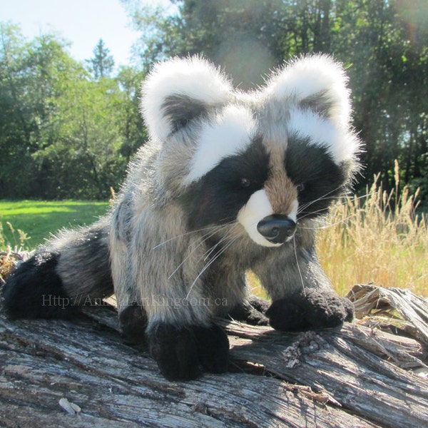Raccoon Stuffed Animal Plush Toy Forest Critter Creature Wilderness Wild Handmade Canada