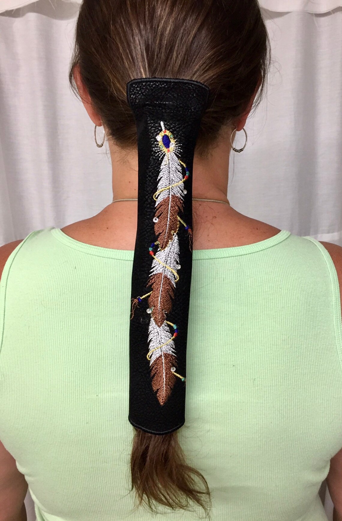 Ponytail Hair Wrap // Native American Feather Ponytail Glove Etsy