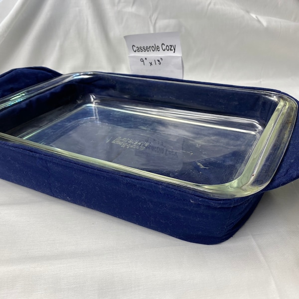 Casserole Cozy // Casserole serving cozy // Insulated dish cover // 9x13 Baking dish cozy // Microwave Casserole Cozy // Navy Blue