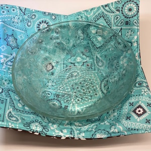 Microwave Bowl Cozy Turquoise & Grey // Microwave Bowl Holder // Ice Cream bowl cozy // Bowl Coozie