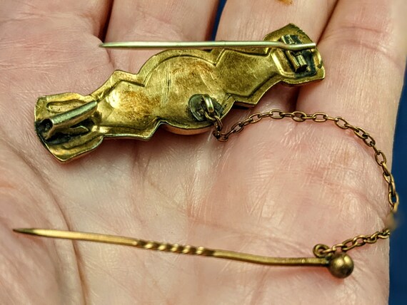 Antique GOLD Filled BAR BROOCH with Attached Stic… - image 6