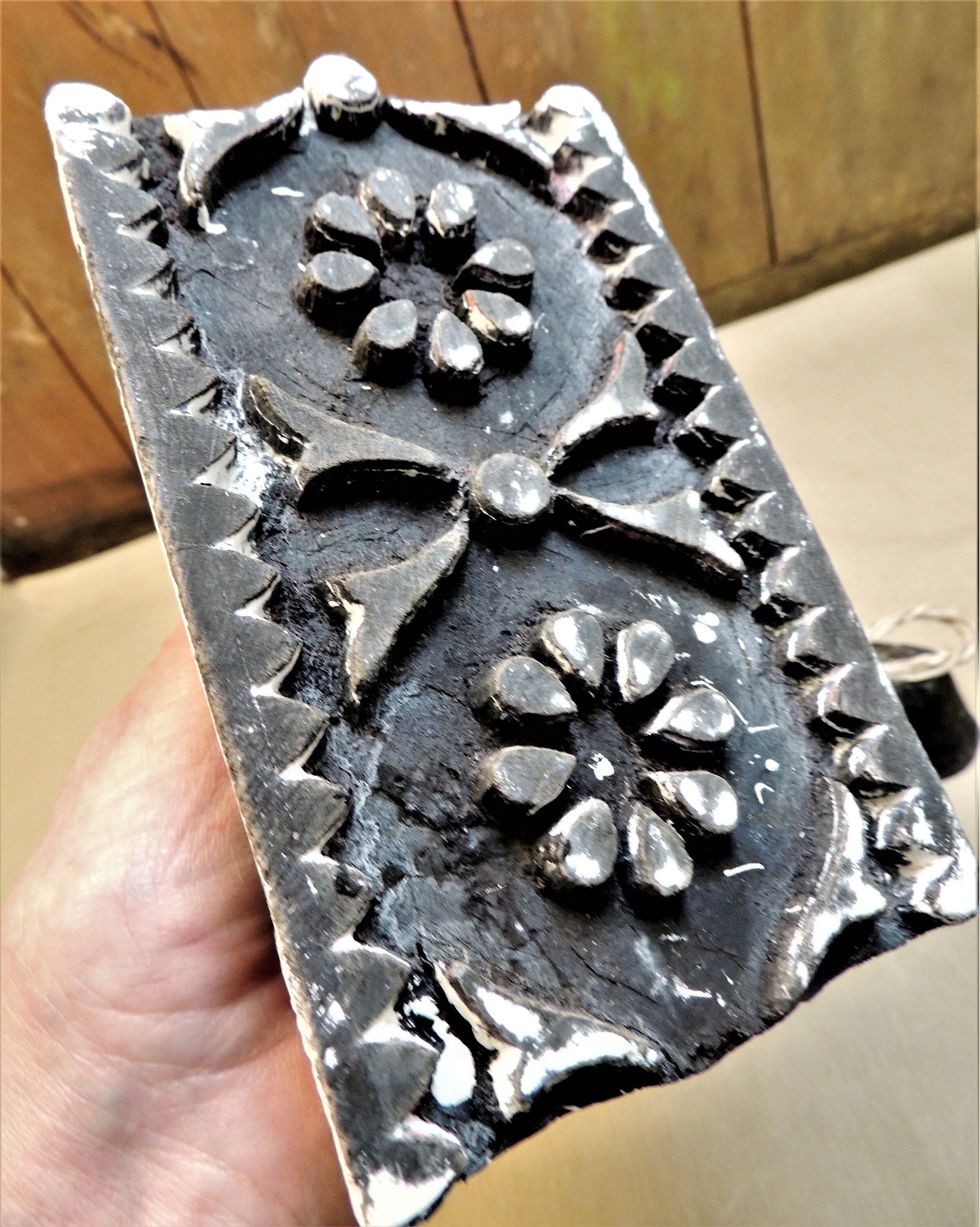 Pair Antique WOODEN WALLPAPER STAMPS Hand Carved Wood Etsy