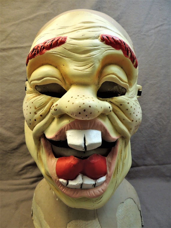 Vintage RUBBER HALLOWEEN MASK ~ Creepy Howdy Dood… - image 6