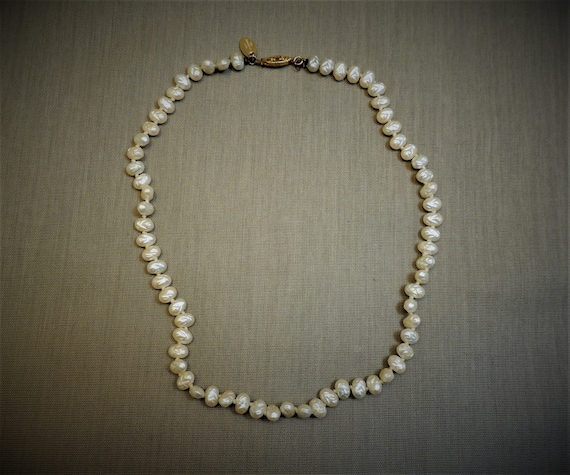 Les Bernard Faux FRESHWATER PEARL NECKLACE 15 Signed Etsy