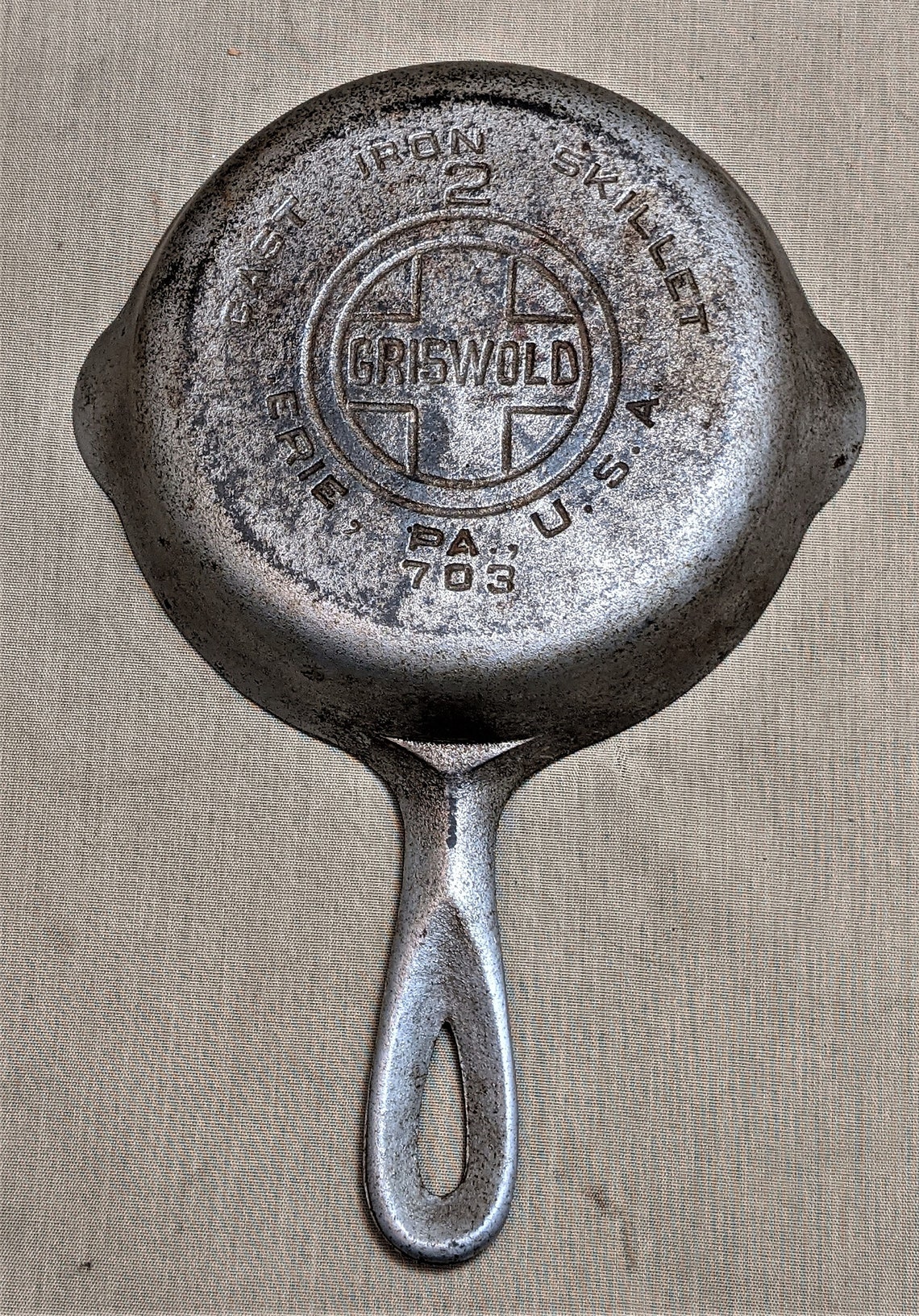 GRISWOLD No 2 SKILLET p/n 703 Cast Iron w/ Chrome HTF Etsy