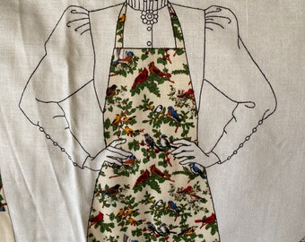 Garden Birds Apron Fabric Panel - Cranston Print Works Company - VIP Screen Print