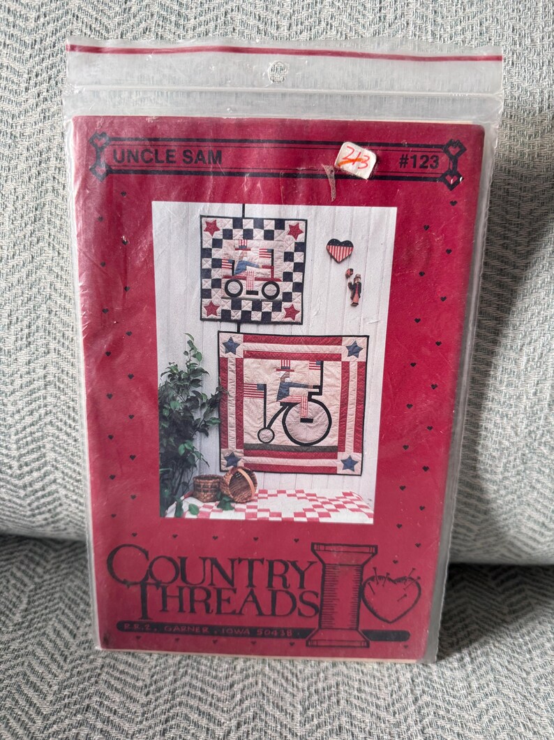 Uncle Sam Quilt Pattern Uncle Sam Mini Quilt Pattern - by Country Threads - America 250! - Etsy