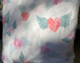 PBK "Junk Gypsies" Queen Fitted Sheet - Hearts & Wings - 100% Quality Cotton