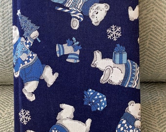 Winter Bear Fabric Covered Unused Journal, Diary - New Old Stock