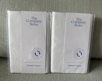 The Company Store Vintage Supima Sateen Jacquard Floral Legends Euro Shams - Set of 2 - NOS