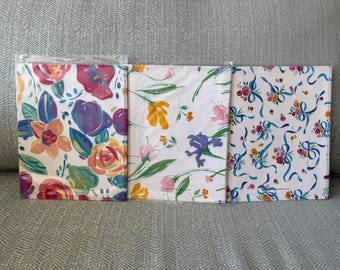 Vintage Current Inc. Wrapping Paper: Floral, Ribbons & Bows, Choose One Pattern - 1990's