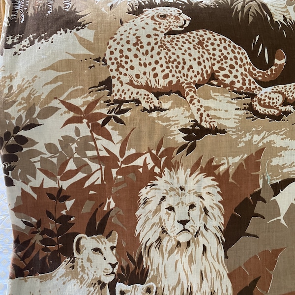 Vintage 1980's Lady Pepperell Safari Flat Sheet - Full Size